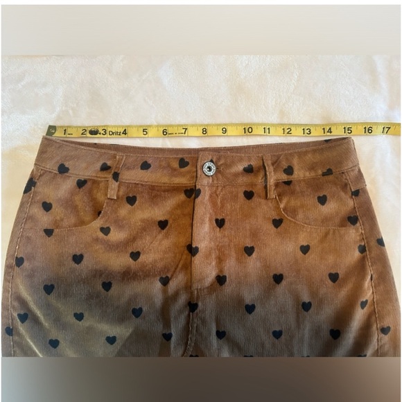 Umgee lightweight brown skirt with black hearts size M - Picture 4 of 7